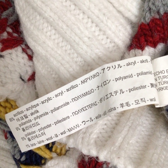 Zara men sweater medium multicolor wool rare unique - Picture 9 of 9